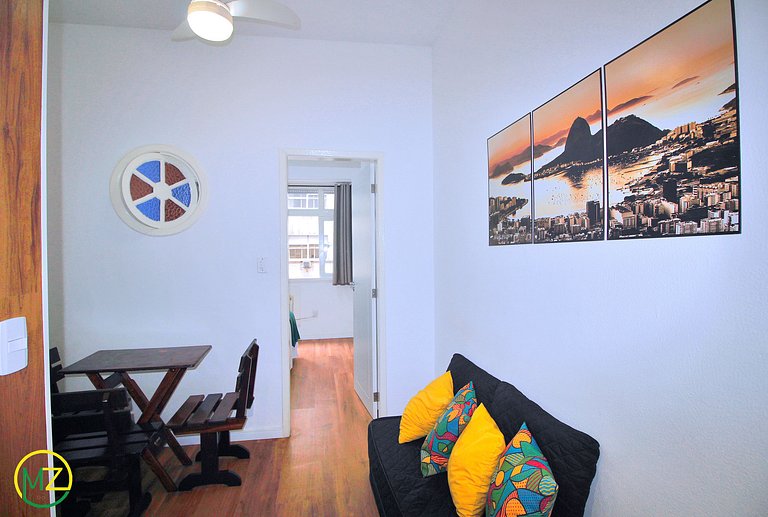 Studio pé na areia no Leme para 4 pessoas