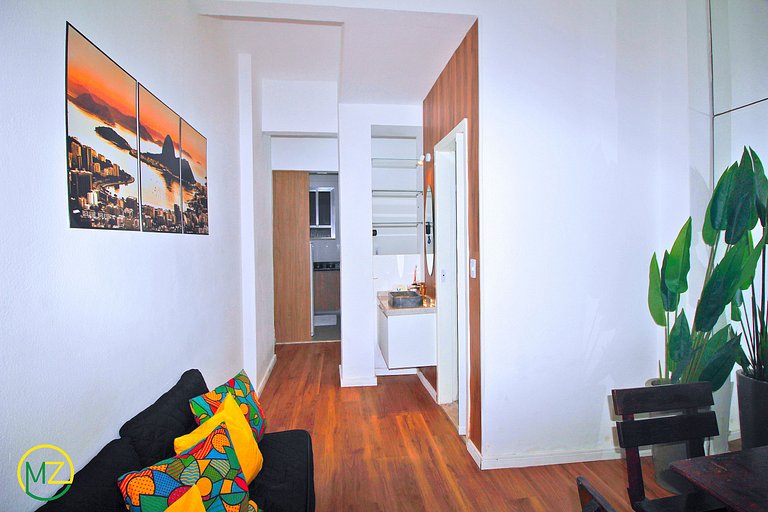 Studio pé na areia no Leme para 4 pessoas