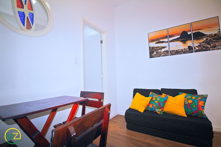 Studio pé na areia no Leme para 4 pessoas