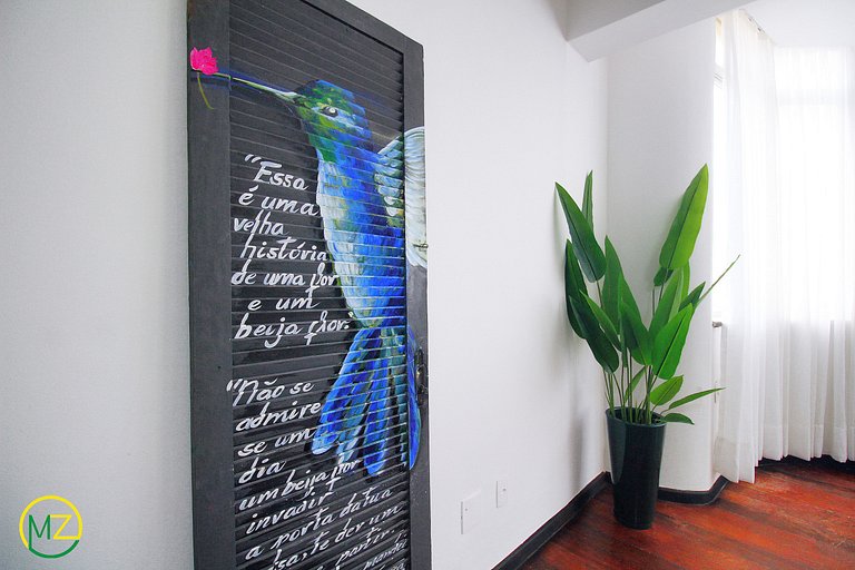 Espaçoso 3 quartos na quadra da praia p/ 7 pessoas