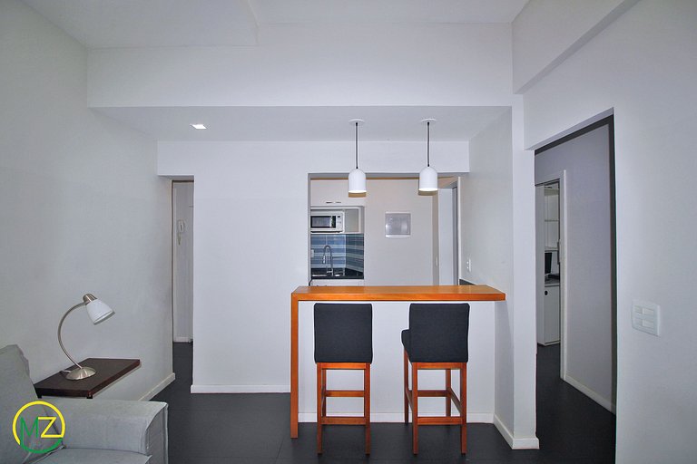 Moderno 2 cuartos p/ 6 personas a 50m de la playa