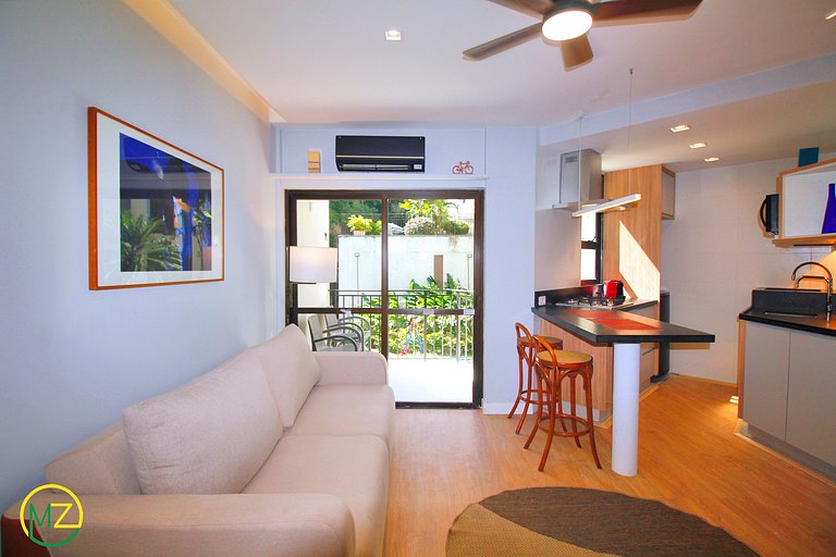 Apartamento moderno com 2 quartos em apart-hotel