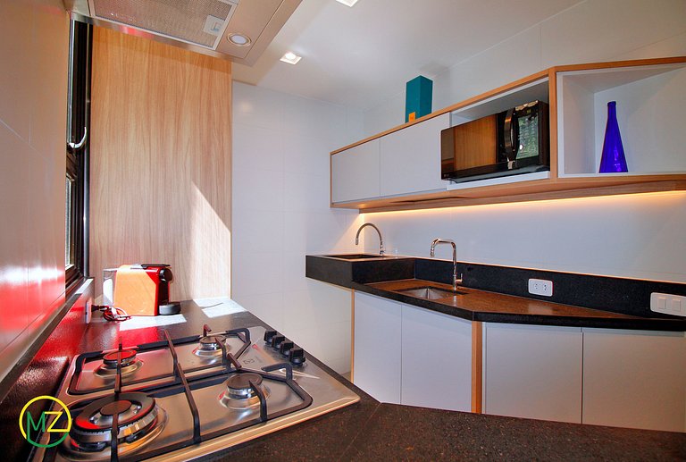 Apartamento moderno com 2 quartos em apart-hotel