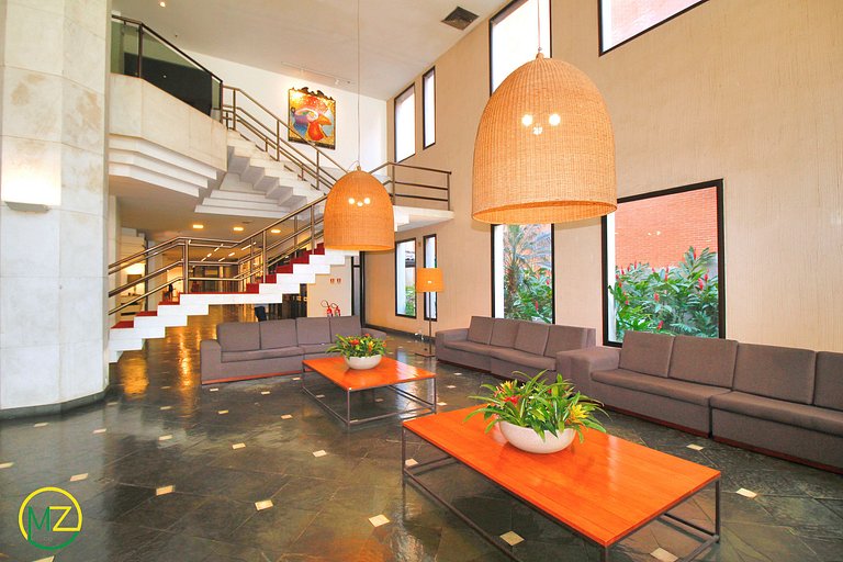 Apartamento moderno com 2 quartos em apart-hotel