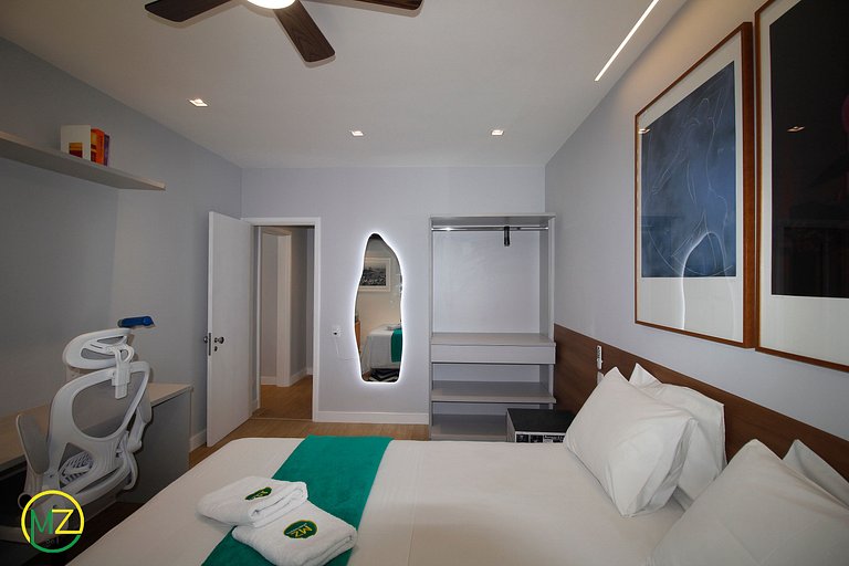 Apartamento sala e 1 quarto moderno em apart-hotel
