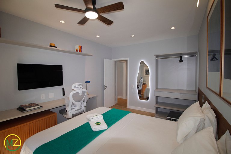Apartamento sala e 1 quarto moderno em apart-hotel