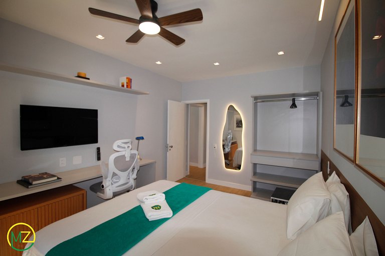 Apartamento sala e 1 quarto moderno em apart-hotel