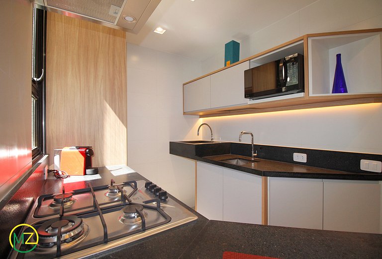 Apartamento sala e 1 quarto moderno em apart-hotel