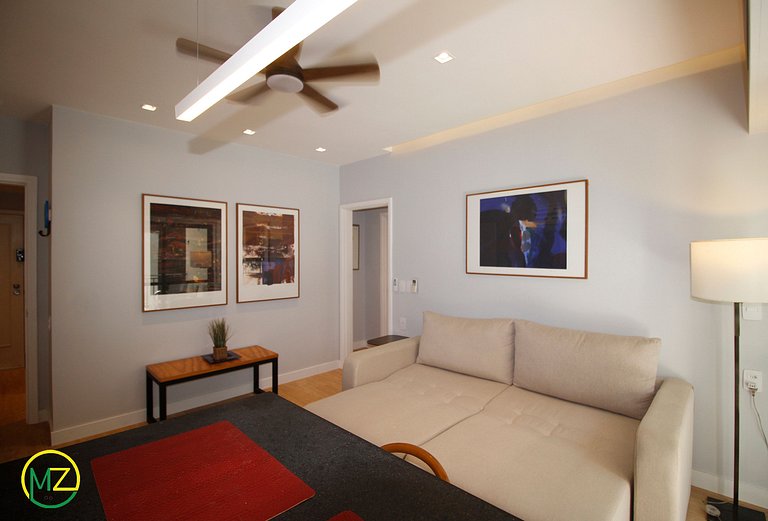Apartamento sala e 1 quarto moderno em apart-hotel