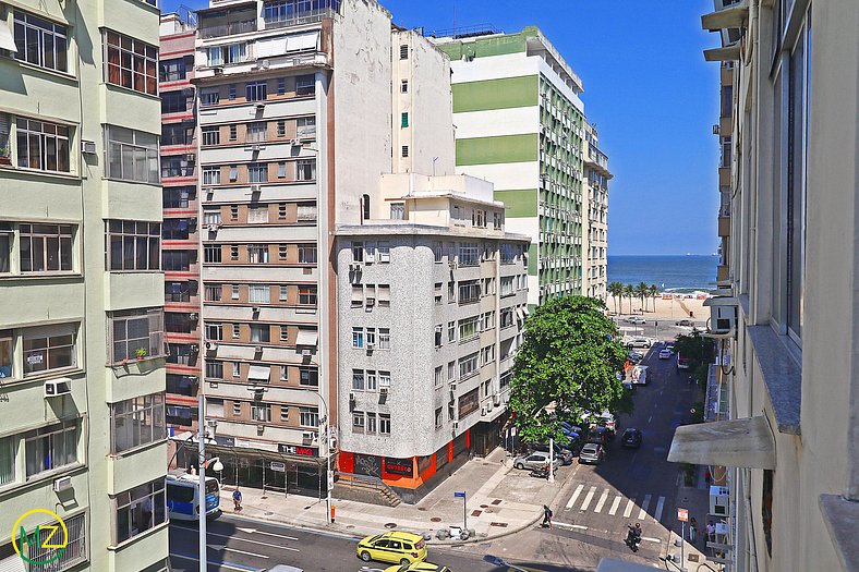 Estudio p/ 4 personas con vista mar en Copacabana
