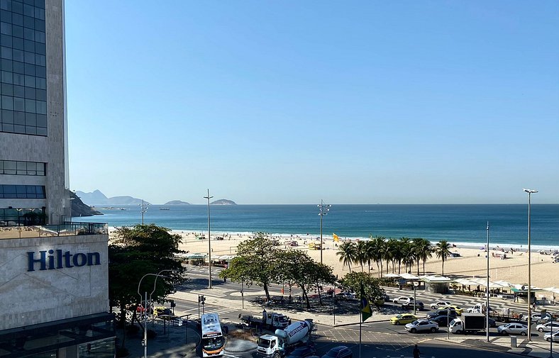 Studio com linda vista para a praia de Copacabana